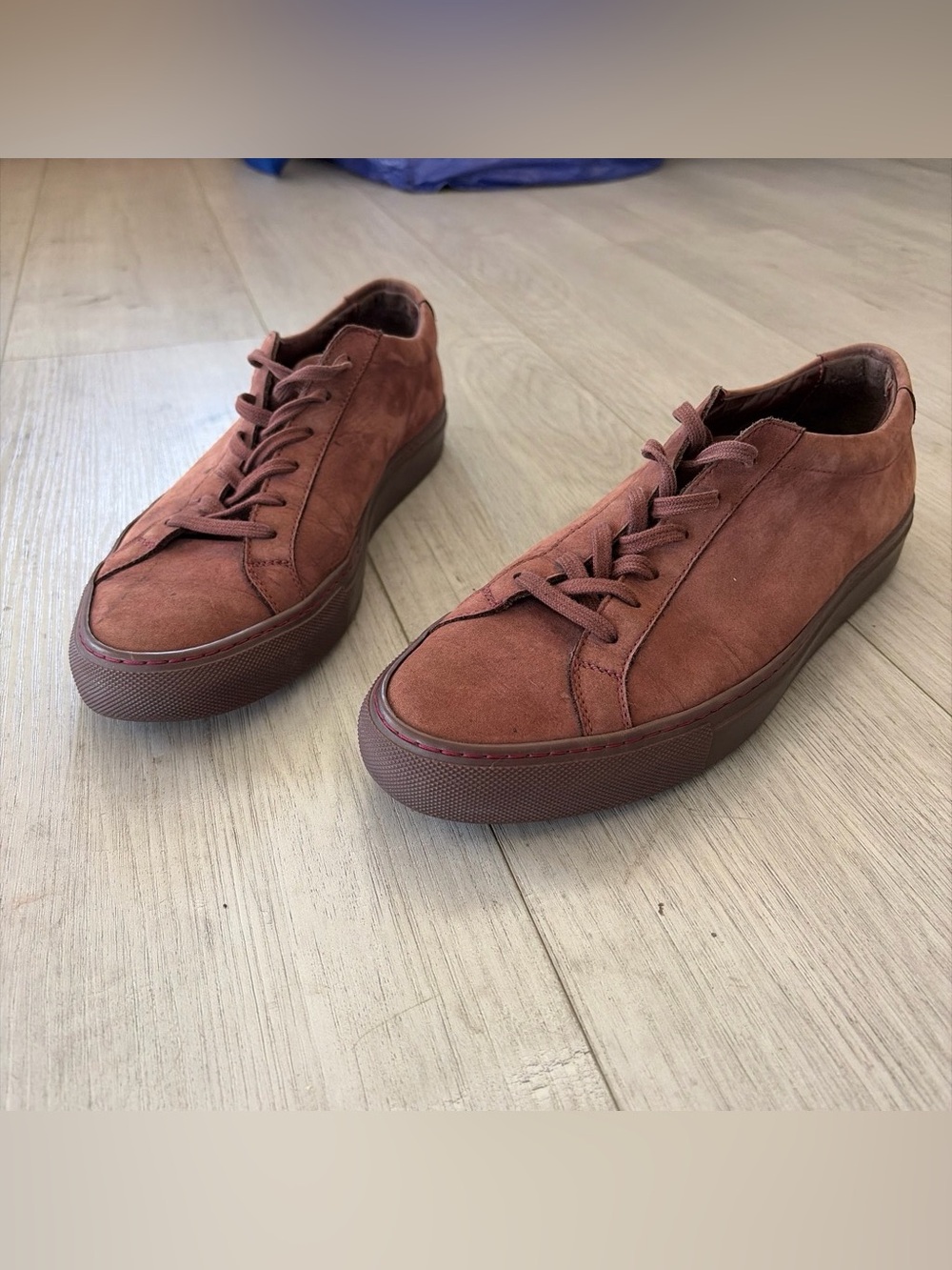 Common Projects Low-Top Suede Sneakers in Wine Red